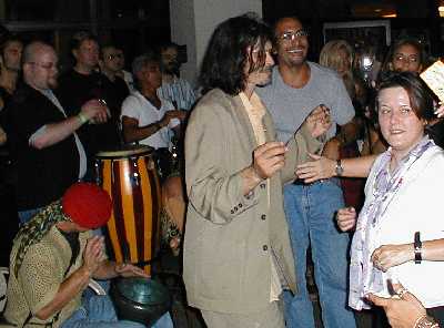 Jason Carter and Richard Biggs dancing.